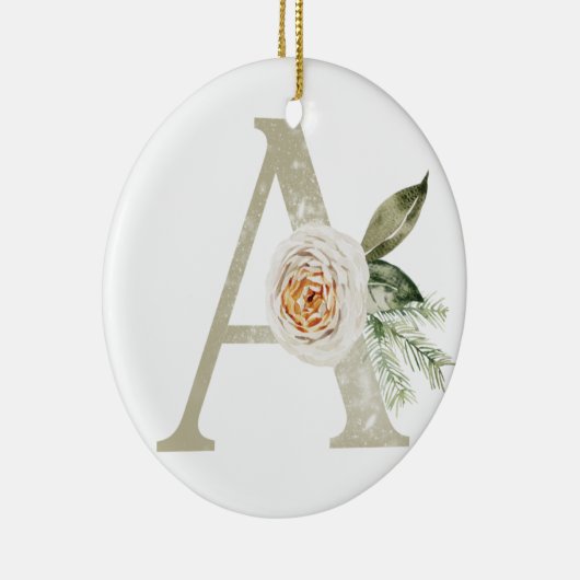 Gepersonaliseerde kerstversiering met uw initialen keramisch ornament (Rechts)