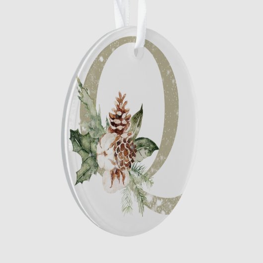 Gepersonaliseerde kerstversiering met uw initialen ornament (voorkant)