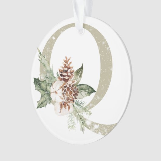 Gepersonaliseerde kerstversiering met uw initialen ornament (voorkant)
