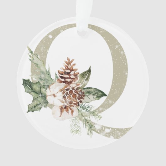 Gepersonaliseerde kerstversiering met uw initialen ornament (voorkant)