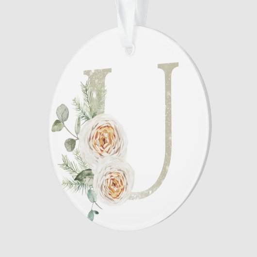 Gepersonaliseerde kerstversiering met uw initialen ornament (voorkant)