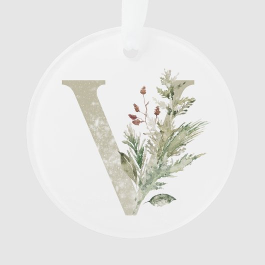 Gepersonaliseerde kerstversiering met uw initialen ornament (voorkant)