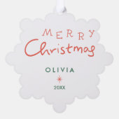 Gepersonaliseerde kerstversiering – Schattigee vak Ornament Kaart (Achterkant)