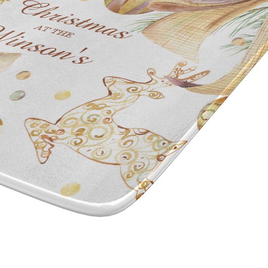 Gepersonaliseerde kerstversiering snijplank (Hoek)