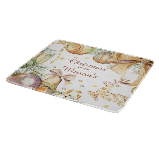 Gepersonaliseerde kerstversiering snijplank (Hoek)