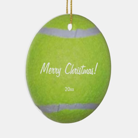 Gepersonaliseerde kerstversiering uit Tennis Ball Keramisch Ornament (Rechts)
