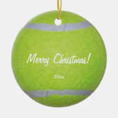 Gepersonaliseerde kerstversiering uit Tennis Ball Keramisch Ornament (Voorkant)