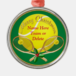 Gepersonaliseerde kerstversiering uit Tennis, JOUW Metalen Ornament