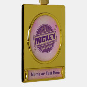 Gepersonaliseerde kerstversiering van Hockey Godmo Verguld Banner Ornament (Rechts)