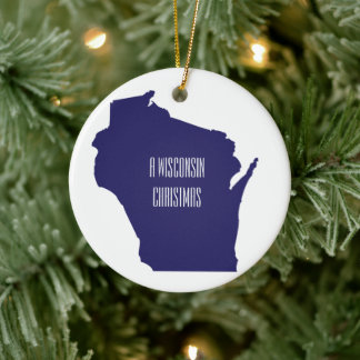 Gepersonaliseerde kerstversiering van Wisconsin Keramisch Ornament