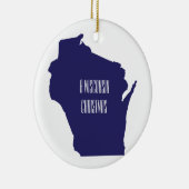 Gepersonaliseerde kerstversiering van Wisconsin Keramisch Ornament (Rechts)