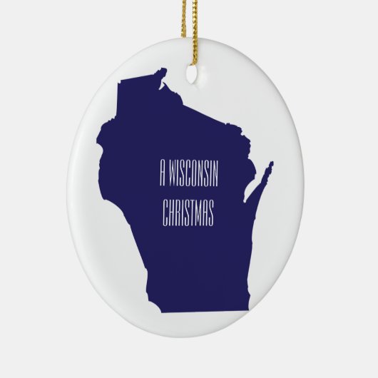 Gepersonaliseerde kerstversiering van Wisconsin Keramisch Ornament (Rechts)