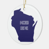 Gepersonaliseerde kerstversiering van Wisconsin Keramisch Ornament (Links)