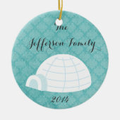 Gepersonaliseerde kerstversiering voor de Igloo-fa Keramisch Ornament (Voorkant)