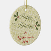 Gepersonaliseerde kerstversiering voor Feestdagen Keramisch Ornament (Rechts)