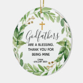Gepersonaliseerde kerstversiering voor godfather keramisch ornament (Links)