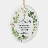 Gepersonaliseerde kerstversiering voor godfather keramisch ornament (Rechts)