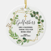 Gepersonaliseerde kerstversiering voor godfather keramisch ornament (Voorkant)