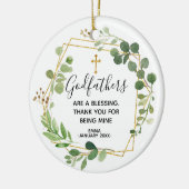 Gepersonaliseerde kerstversiering voor godfather keramisch ornament (Links)