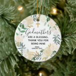 Gepersonaliseerde kerstversiering voor godmoeder keramisch ornament<br><div class="desc">Gepersonaliseerde kerstversiering voor godmoeder</div>