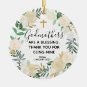 Gepersonaliseerde kerstversiering voor godmoeder keramisch ornament (Voorkant)