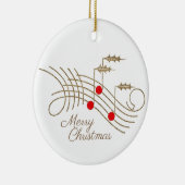 Gepersonaliseerde kerstversiering voor Holly Music Keramisch Ornament (Rechts)