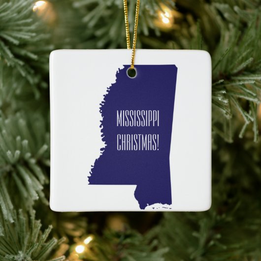 Gepersonaliseerde kerstversiering voor Mississippi Keramisch Ornament (Boom)