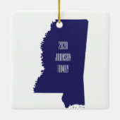 Gepersonaliseerde kerstversiering voor Mississippi Keramisch Ornament (Achterkant)