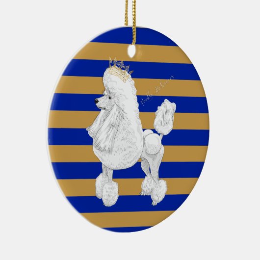 Gepersonaliseerde kerstversiering voor poodle Beha Keramisch Ornament (Rechts)
