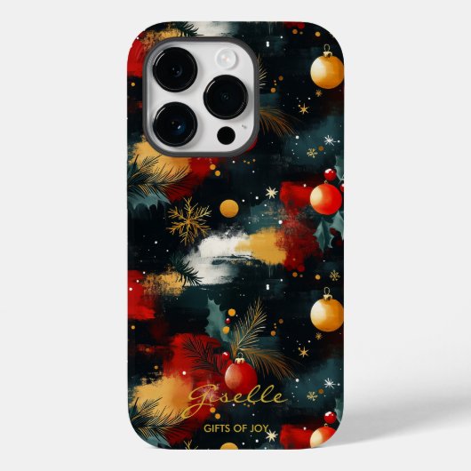 Gepersonaliseerde kerstversieringen en dennen Case-Mate iPhone case (Achterkant)