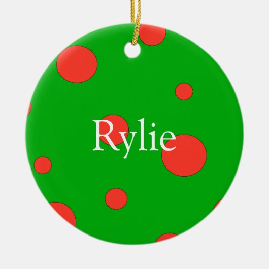 Gepersonaliseerde kerstversieringen keramisch ornament (Voorkant)