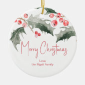 Gepersonaliseerde kerstversieringen keramisch ornament (Voorkant)