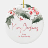 Gepersonaliseerde kerstversieringen keramisch ornament (Achterkant)