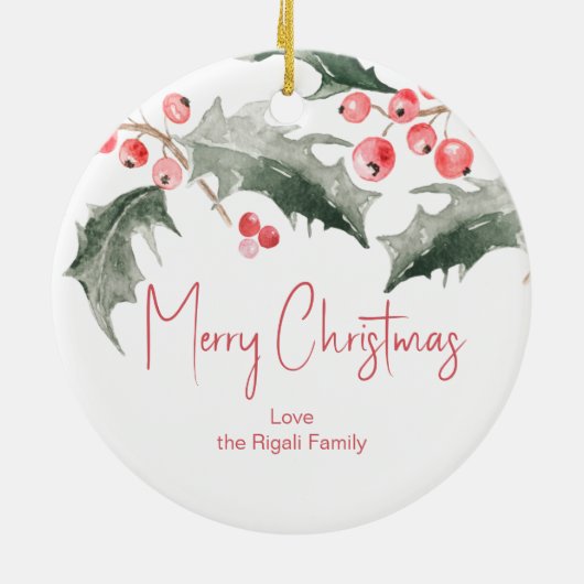 Gepersonaliseerde kerstversieringen keramisch ornament (Achterkant)