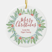 Gepersonaliseerde kerstversieringen keramisch ornament (Voorkant)