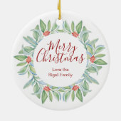 Gepersonaliseerde kerstversieringen keramisch ornament (Achterkant)