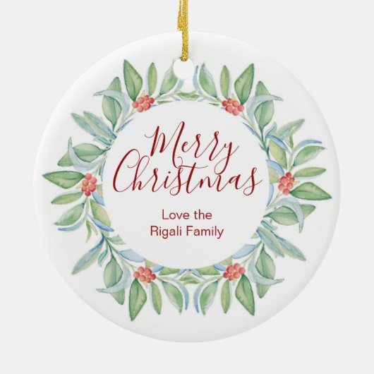 Gepersonaliseerde kerstversieringen keramisch ornament (Achterkant)