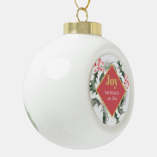 Gepersonaliseerde kerstversieringen keramische bal ornament (Links)