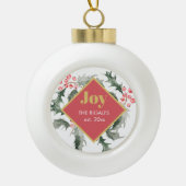 Gepersonaliseerde kerstversieringen keramische bal ornament (Voorkant)