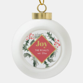 Gepersonaliseerde kerstversieringen keramische bal ornament