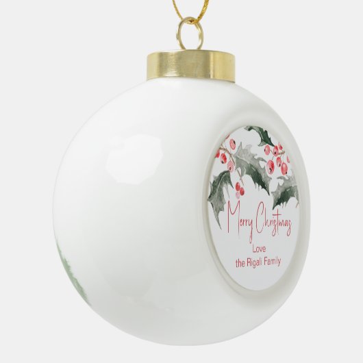 Gepersonaliseerde kerstversieringen keramische bal ornament (Links)