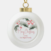 Gepersonaliseerde kerstversieringen keramische bal ornament (Voorkant)