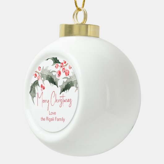 Gepersonaliseerde kerstversieringen keramische bal ornament (Rechts)