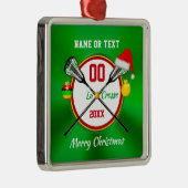 Gepersonaliseerde kerstversieringen met Lacrosse Metalen Ornament (Rechts)