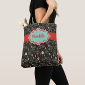 Gepersonaliseerde kerstversieringen met retro-inho tote bag (Dichtbij)