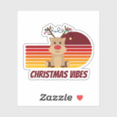 Gepersonaliseerde kerstvibes rendier sticker (Vel)