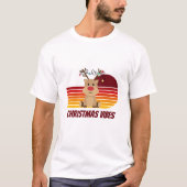 Gepersonaliseerde kerstvibes rendier t-shirt (Voorkant)