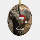 Gepersonaliseerde kerstvierkant-versiering keramisch ornament (Rechts)