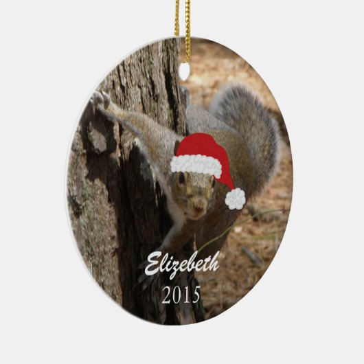 Gepersonaliseerde kerstvierkant-versiering keramisch ornament (Rechts)