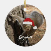 Gepersonaliseerde kerstvierkant-versiering keramisch ornament (Achterkant)